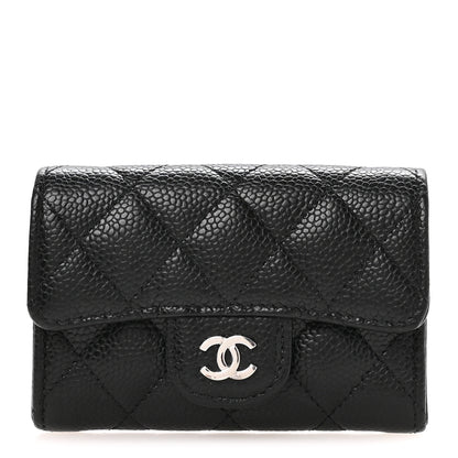 Chanel Caviar Quilted Flap Card Holder Wallet Black 1 of 8