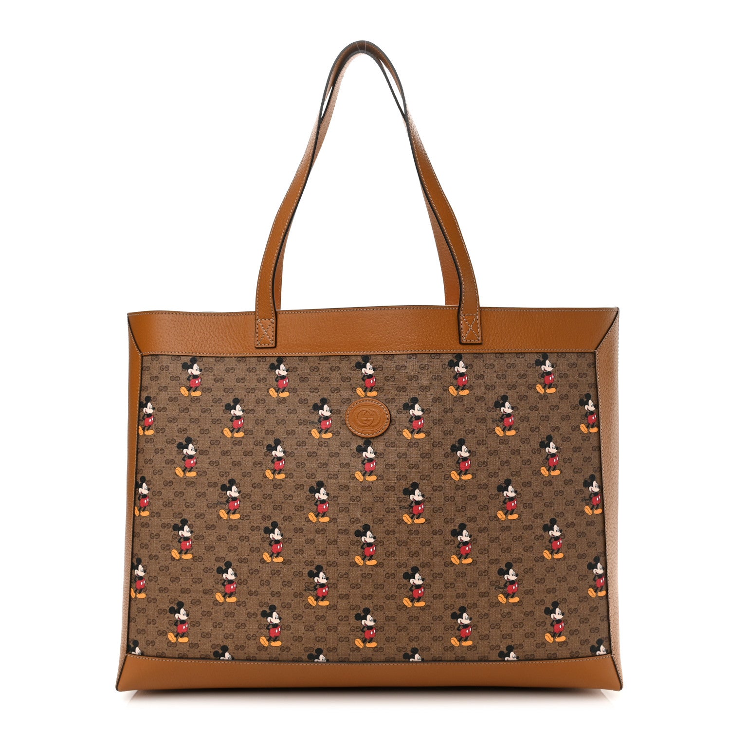 Gucci X DISNEY Mini Vintage GG Supreme Monogram Mickey Mouse Large Shopping Tote Beige Vintage Sun Oil 4 of 11