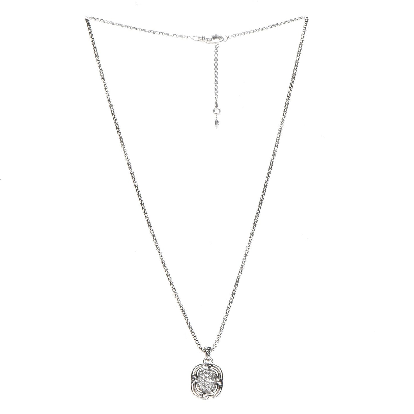 Sterling Silver Diamond 10mm Labyrinth Pendant Necklace