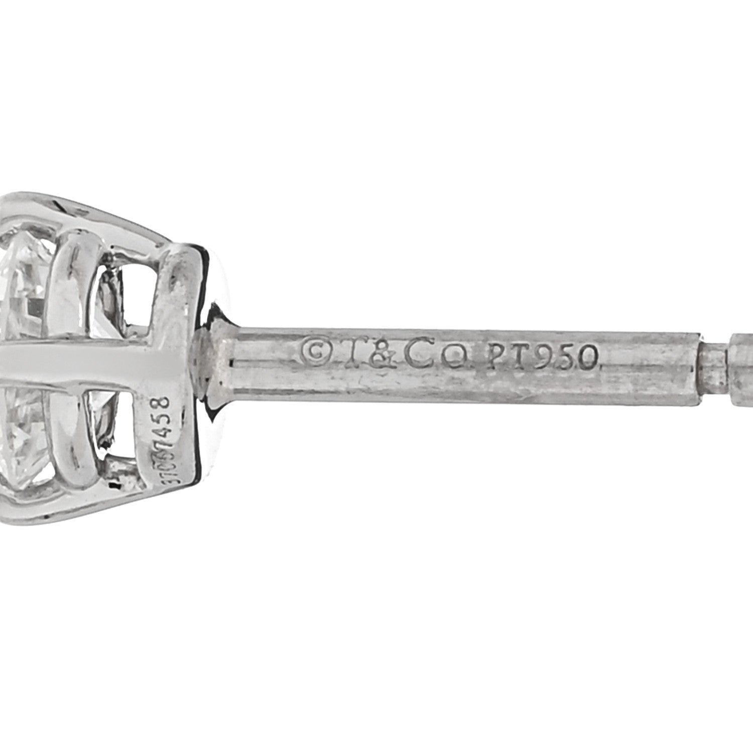 Tiffany Platinum Diamond .36ctw Solitaire Earrings 5 of 6