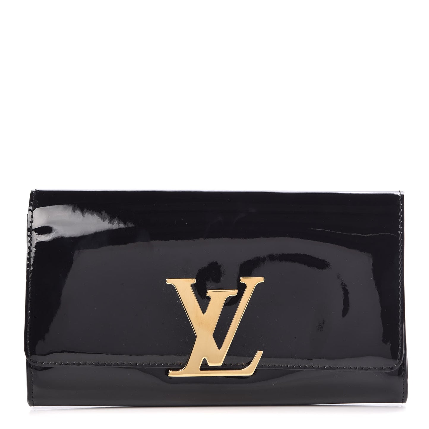 Patent Louise Clutch Black