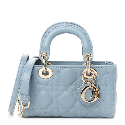 Christian Dior Lambskin Cannage Micro Lady D-Joy Cloud Blue 1 of 11