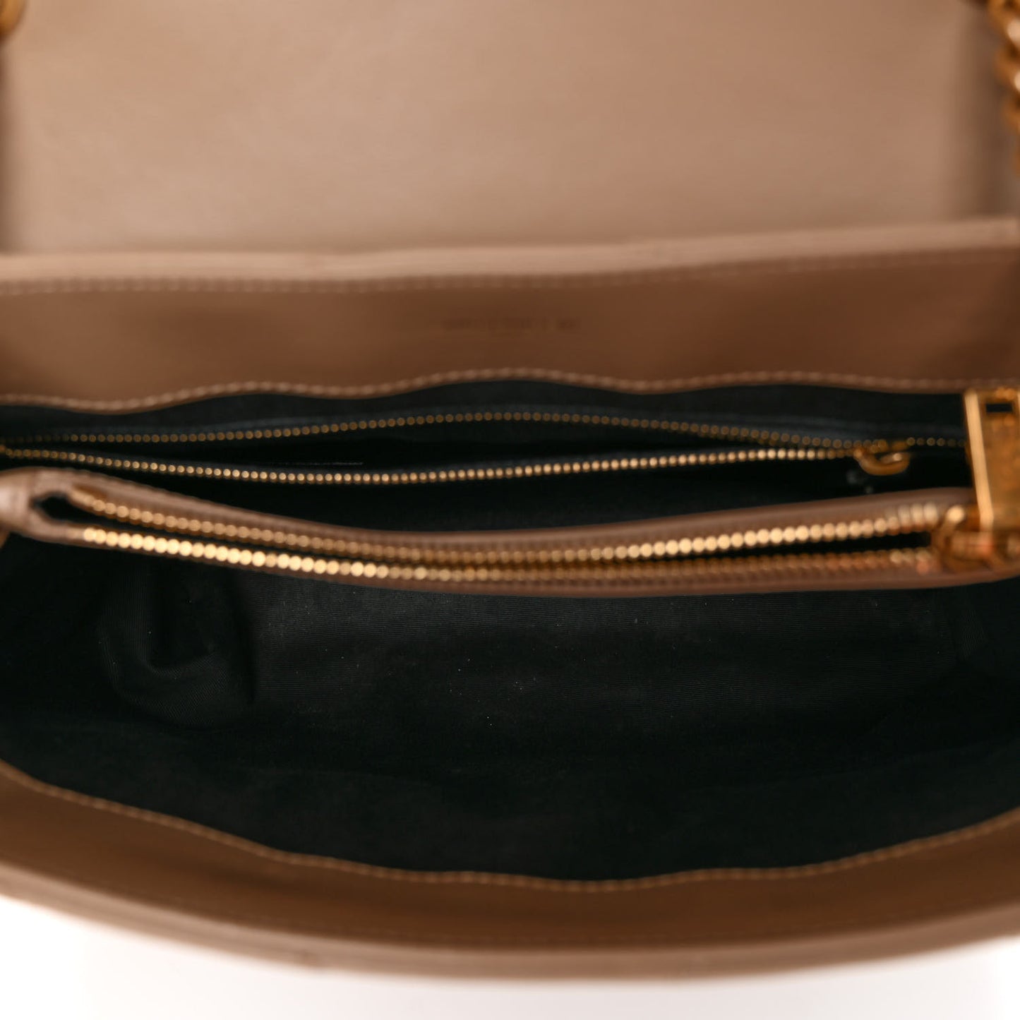 Calfskin Y Quilted Monogram Medium Loulou Chain Satchel Dark Latte