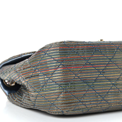 Chanel Metallic Sheepskin Thin Striped Small Single Flap Multicolor 7 of 8
