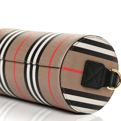 Burberry E-Canvas Calfskin Stripe Icon Barrel Bag Archive Beige 8 of 10