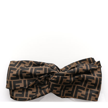 Fendi Silk FF Logo Headband Tobacco 1 of 4
