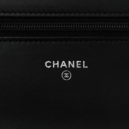 Chanel Lambskin Chevron Quilted Wallet On Chain WOC So Black 6 of 14