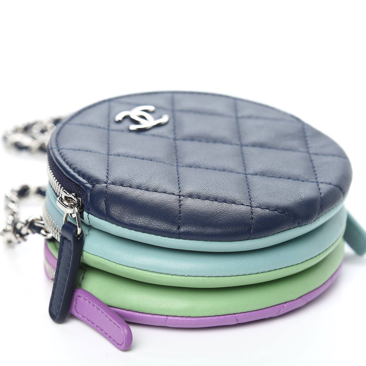 Chanel Lambskin Round Clutch With Chain Mulitcolor 8 of 10