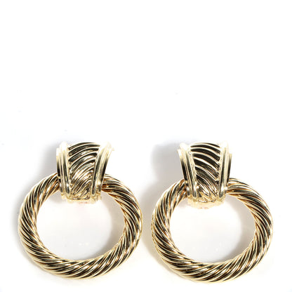 David Yurman 14K Gold Door Knocker Cable Earrings 1 of 5