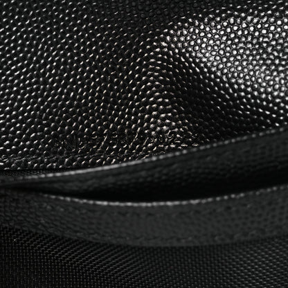 Saint Laurent Grain De Poudre Matelasse Chevron Monogram Zipped Card Case Black 8 of 10