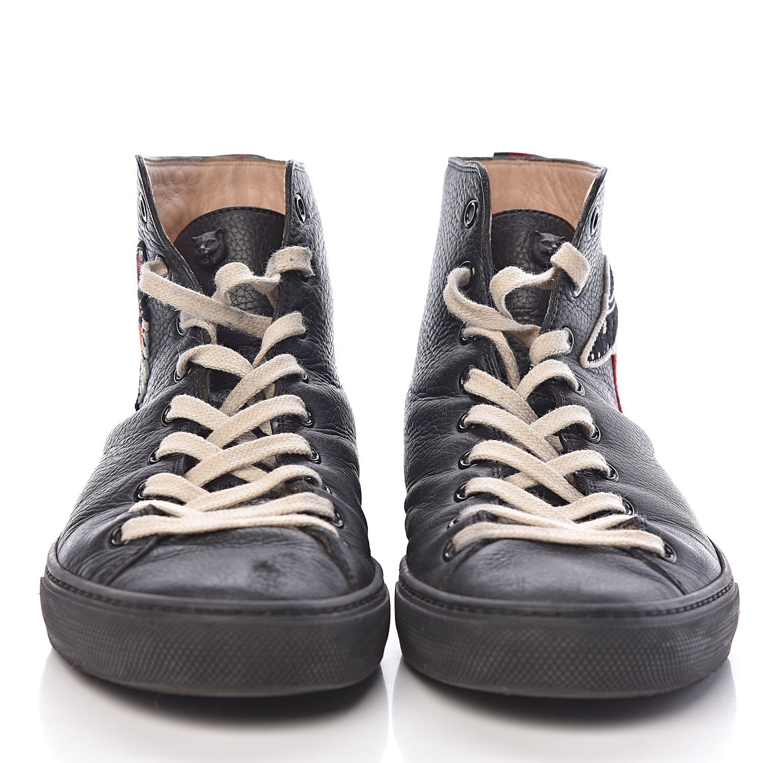Gucci Calfskin UFO Embroidered Mens Sneakers 7 Black 2 of 14