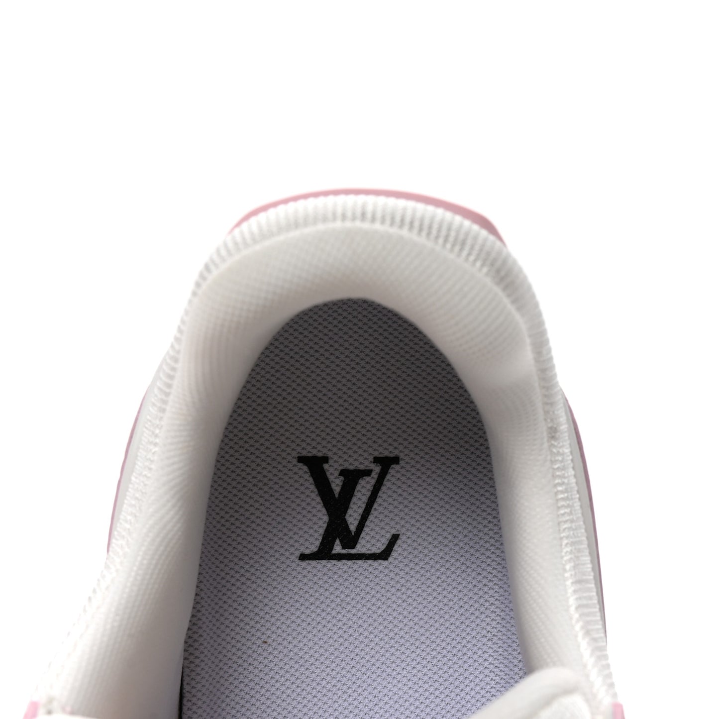 Calfskin Monogram Womens LV Trainer Sneakers 39.5 Light Pink