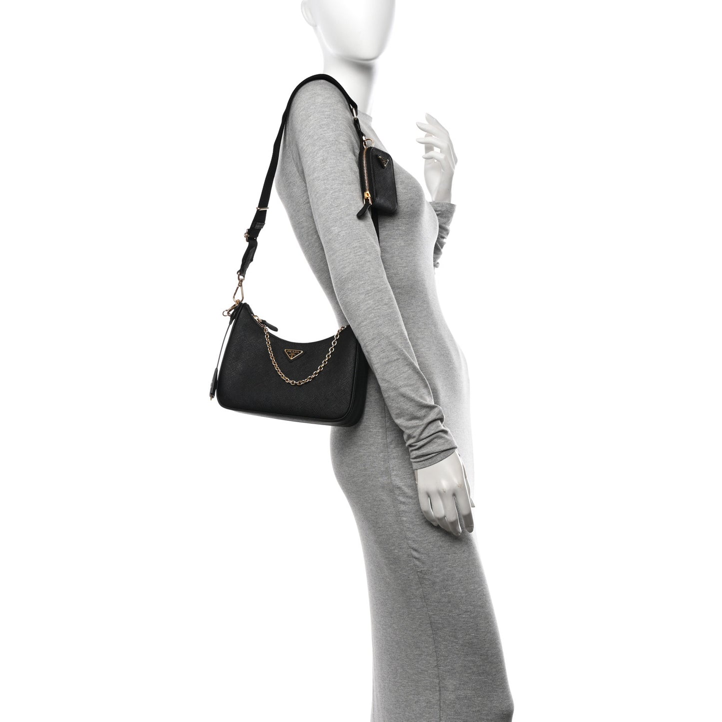 Saffiano Lux Re-Edition 2005 Shoulder Bag Black