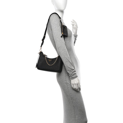Prada Saffiano Lux Re-Edition 2005 Shoulder Bag Black 2 of 9