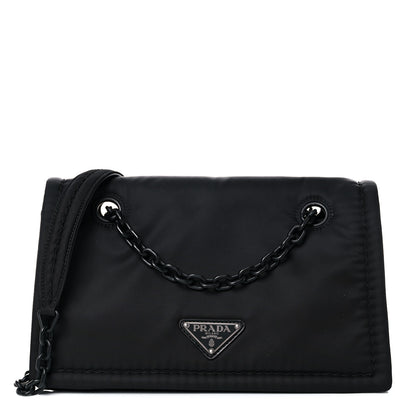 Prada Tessuto Nylon Padded Chain Shoulder Bag Black 1 of 12