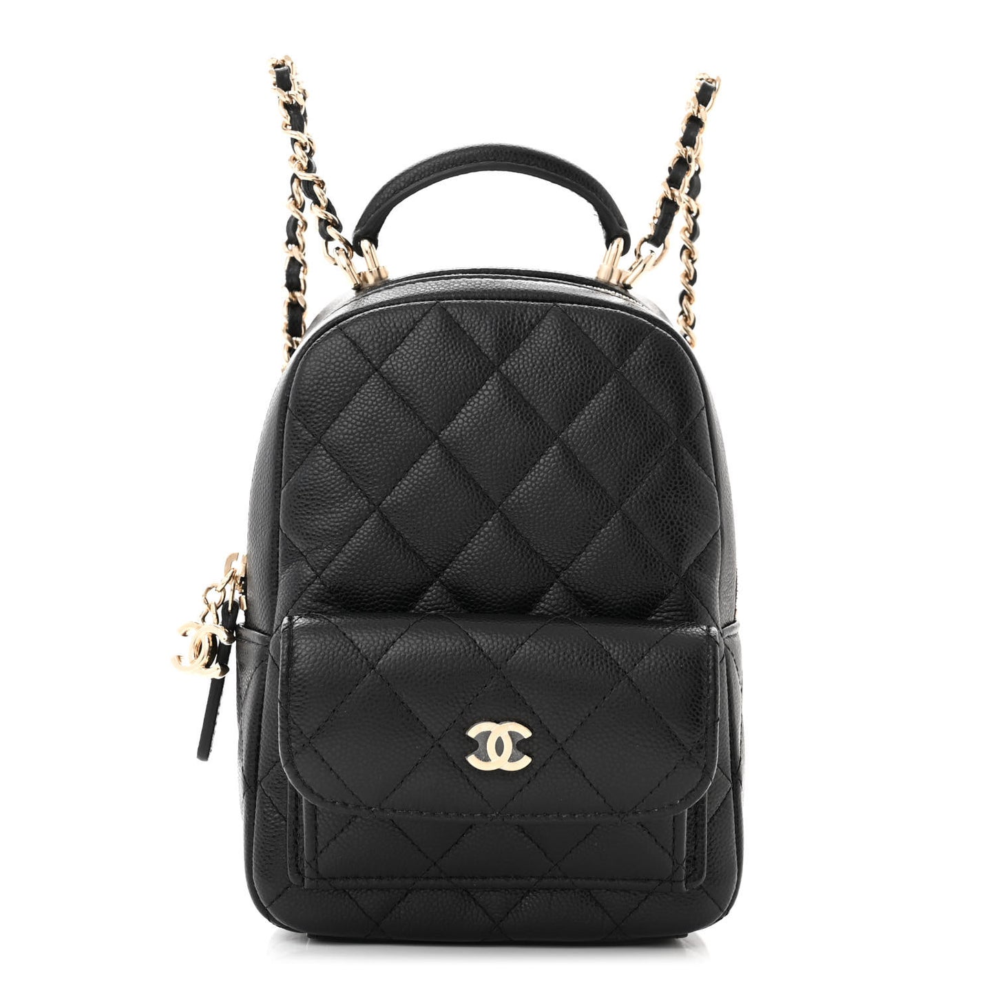 Caviar Quilted CC Mini Classic Backpack Black
