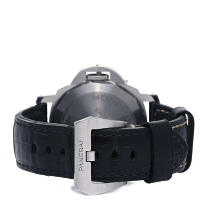 Panerai Stainless Steel Alligator 44mm Luminor Logo 1950 Automatic Watch Black PAM01084 3 of 5
