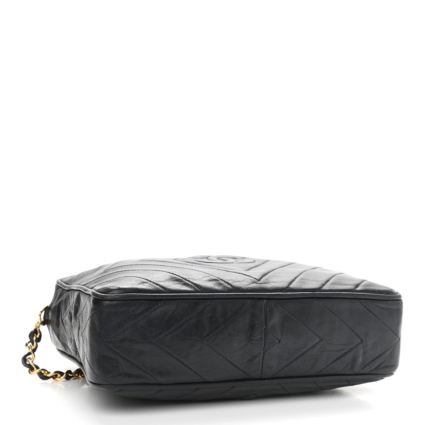 Lambskin Quilted CC Tassel Camera Case Navy