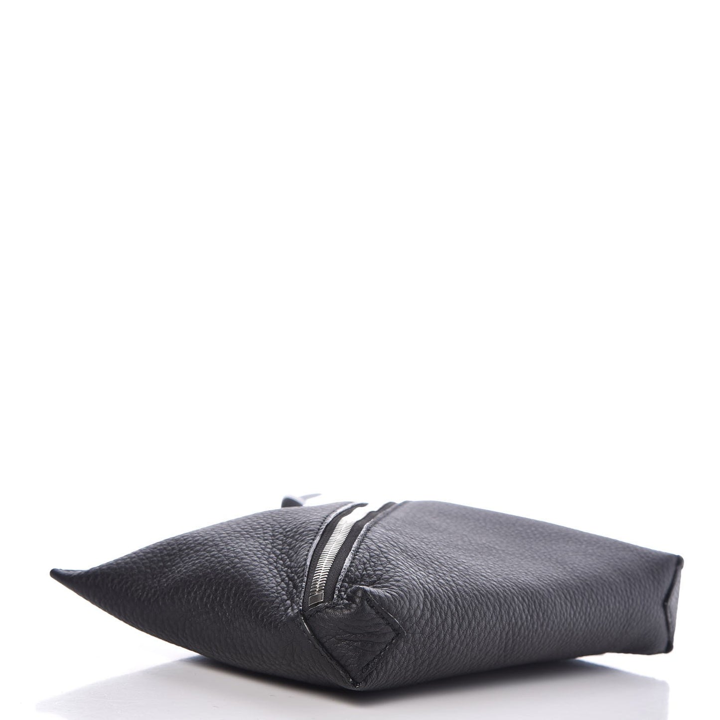 Pebble Calfskin Zip Pouch Black