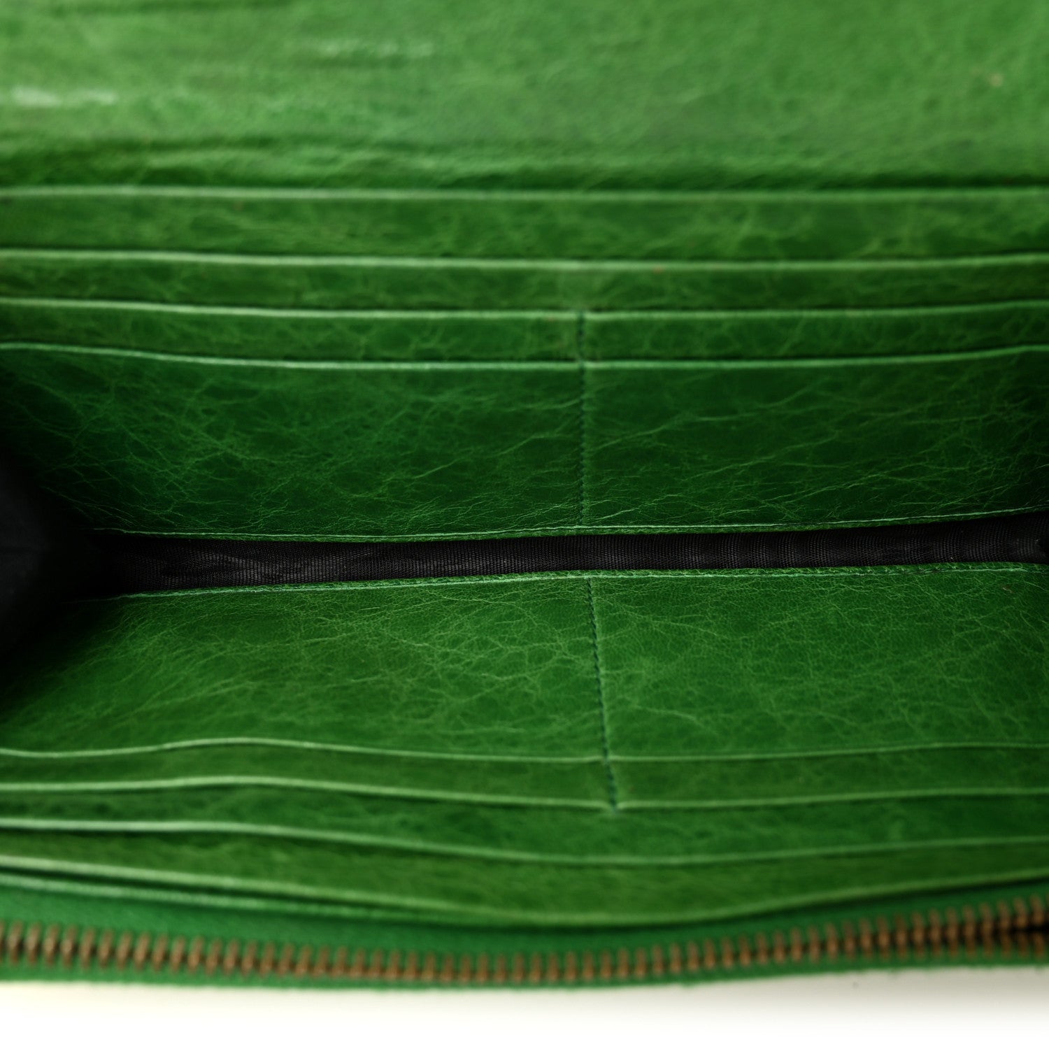 Balenciaga Agneau Classic Hardware Money Wallet Vert Poker 5 of 8