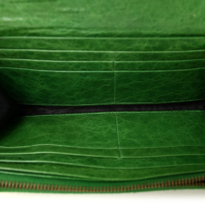Balenciaga Agneau Classic Hardware Money Wallet Vert Poker 5 of 8