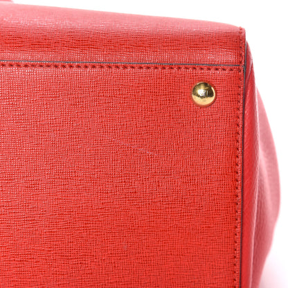 Fendi Vitello Elite Flamingo Regular 2Jours Tote Rosso Fiamma 15 of 19