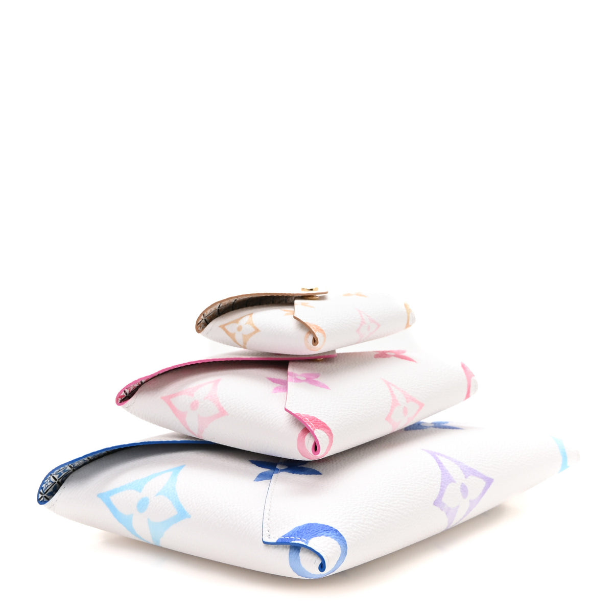Monogram Giant By The Pool Kirigami Pochette Set Blue Rose Beige