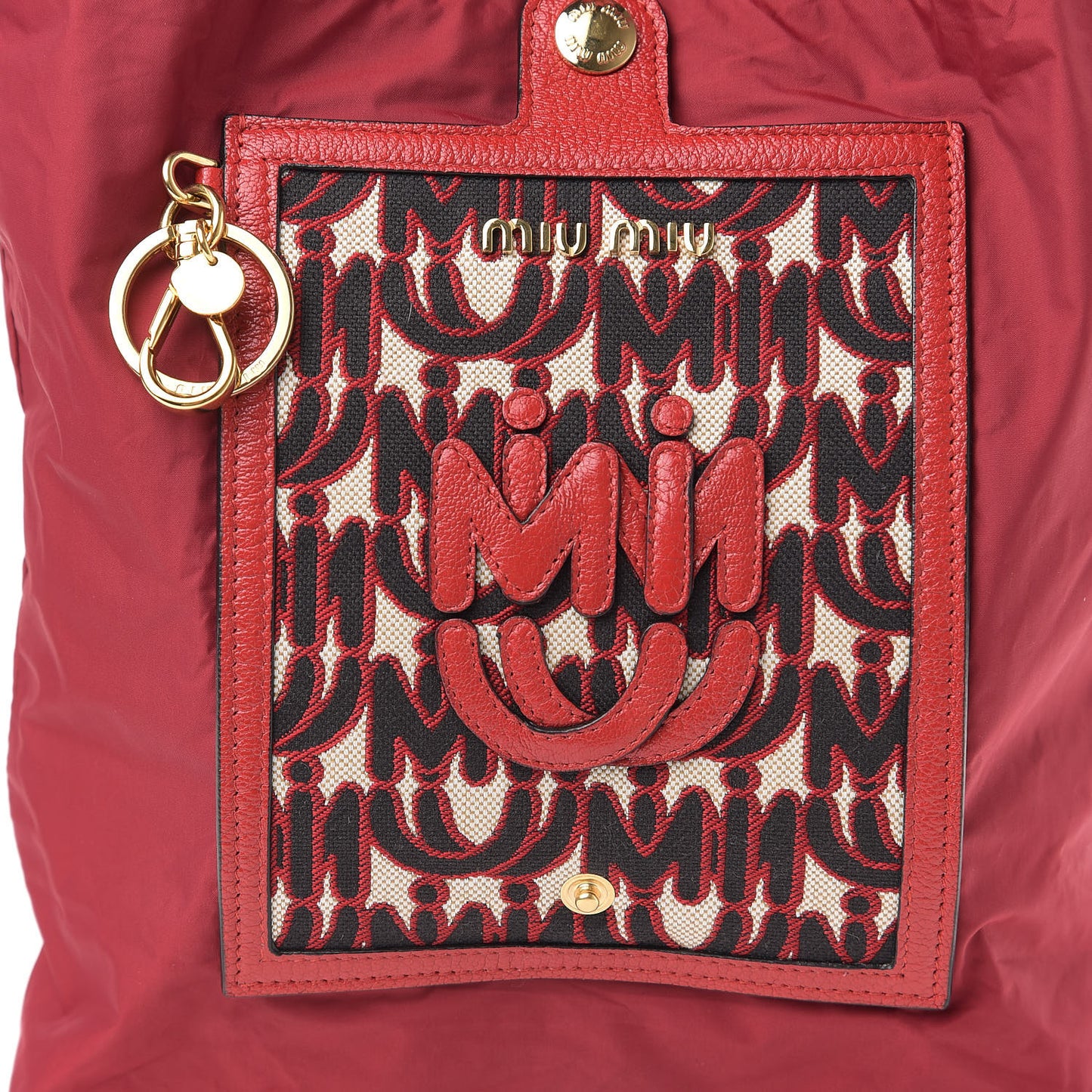 Nylon Logo Shopping Tote Red