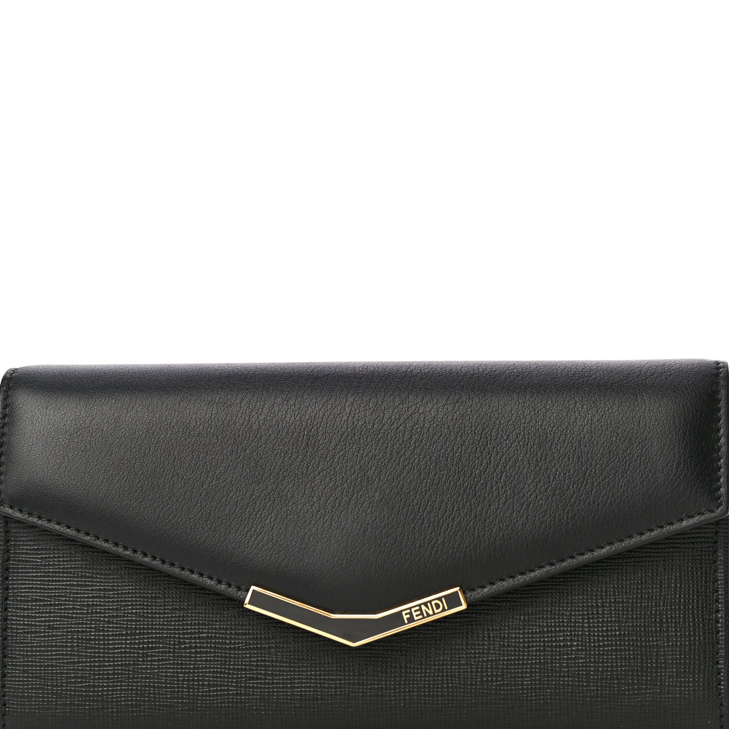 Fendi Vitello Elite Flamingo 2Jours Continental Wallet Black 7 of 11