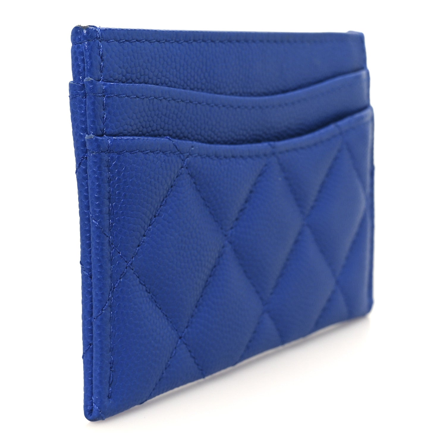 Chanel Caviar Quilted Card Holder Blue 3 of 9