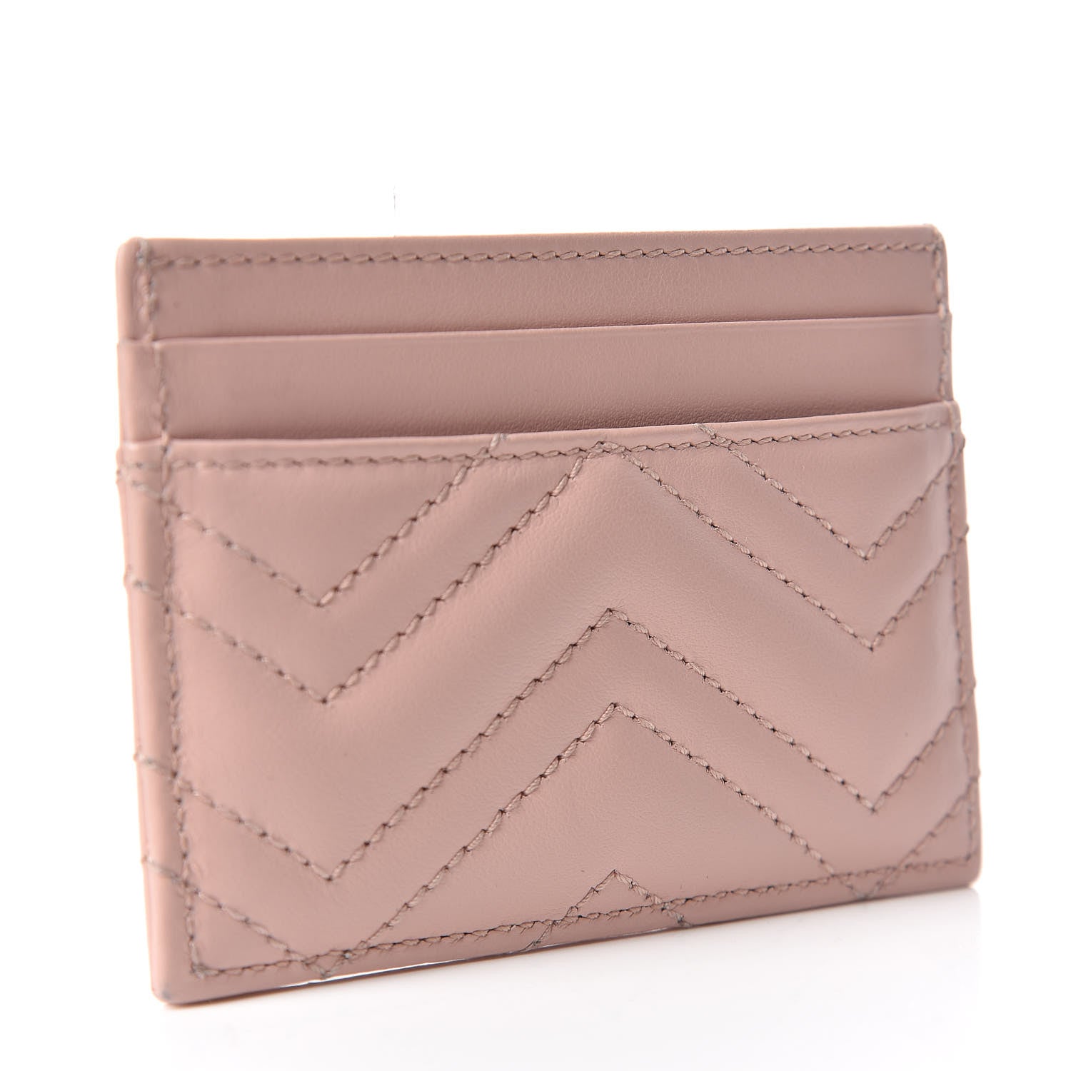 Gucci Calfskin Matelasse GG Marmont Card Holder Perfect Pink 3 of 7