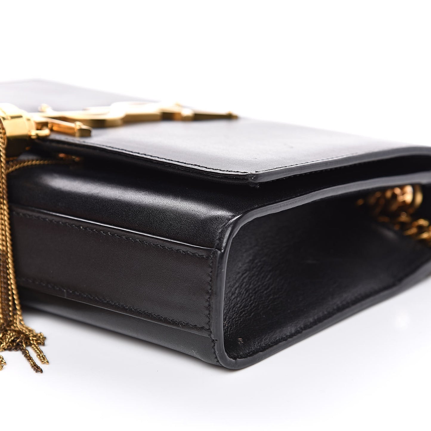 Calfskin Small Classic Monogram Kate Tassel Satchel Black