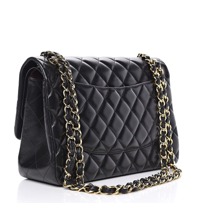 Chanel Lambskin Quilted Jumbo Double Flap Black 3 of 15