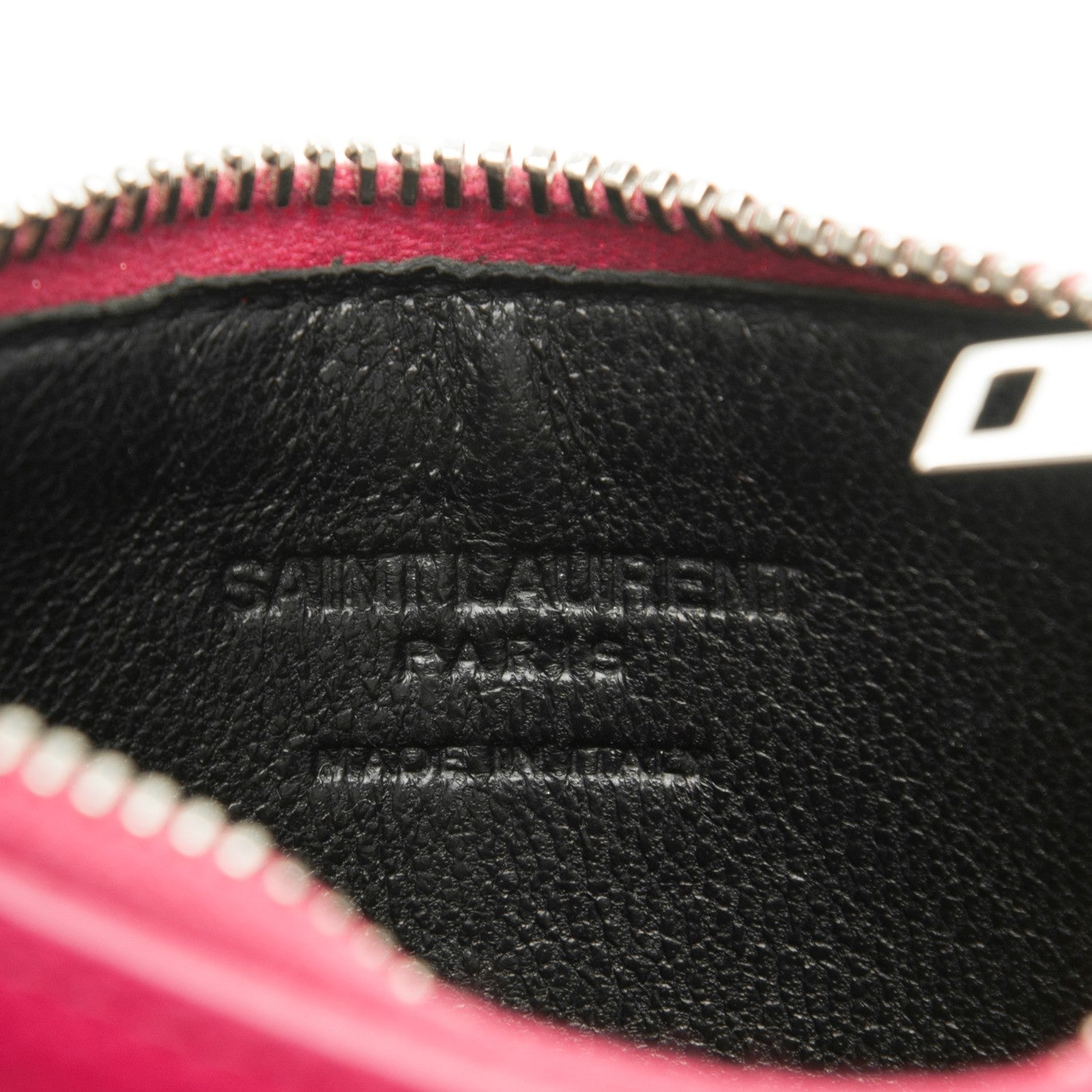Saint Laurent Grained Calfskin 5 Fragments Zip Pouch Card Holder Lipstick Fuchsia 6 of 7