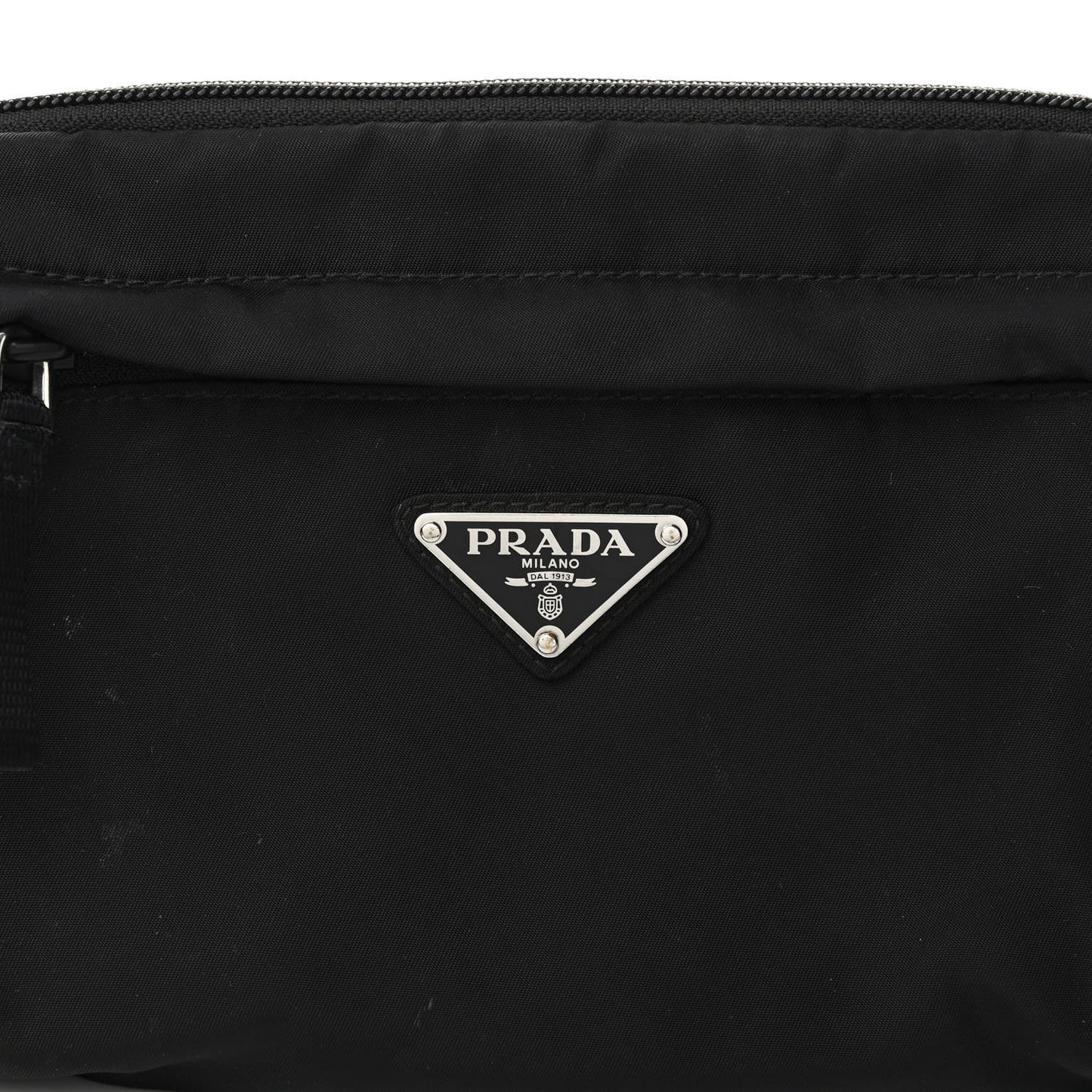 Tessuto Nylon Double Pocket Belt Bag Black