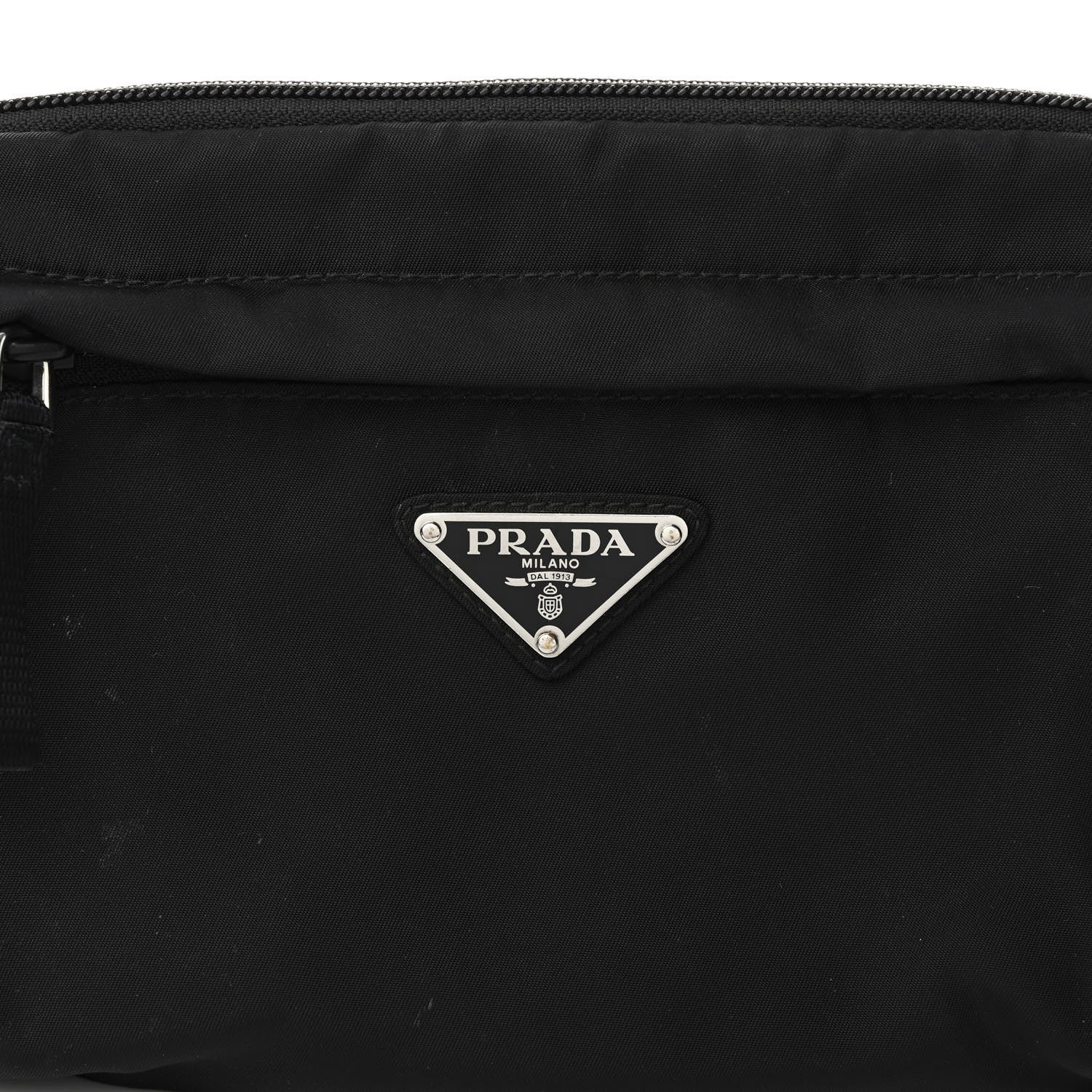 Prada Tessuto Nylon Double Pocket Belt Bag Black 8 of 10