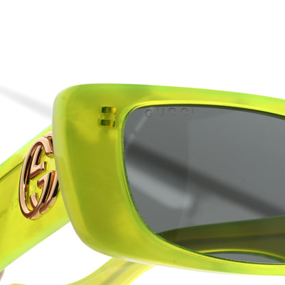 Gucci Acetate Rectangular Sunglasses GG0516S Fluorescent Yellow 8 of 8
