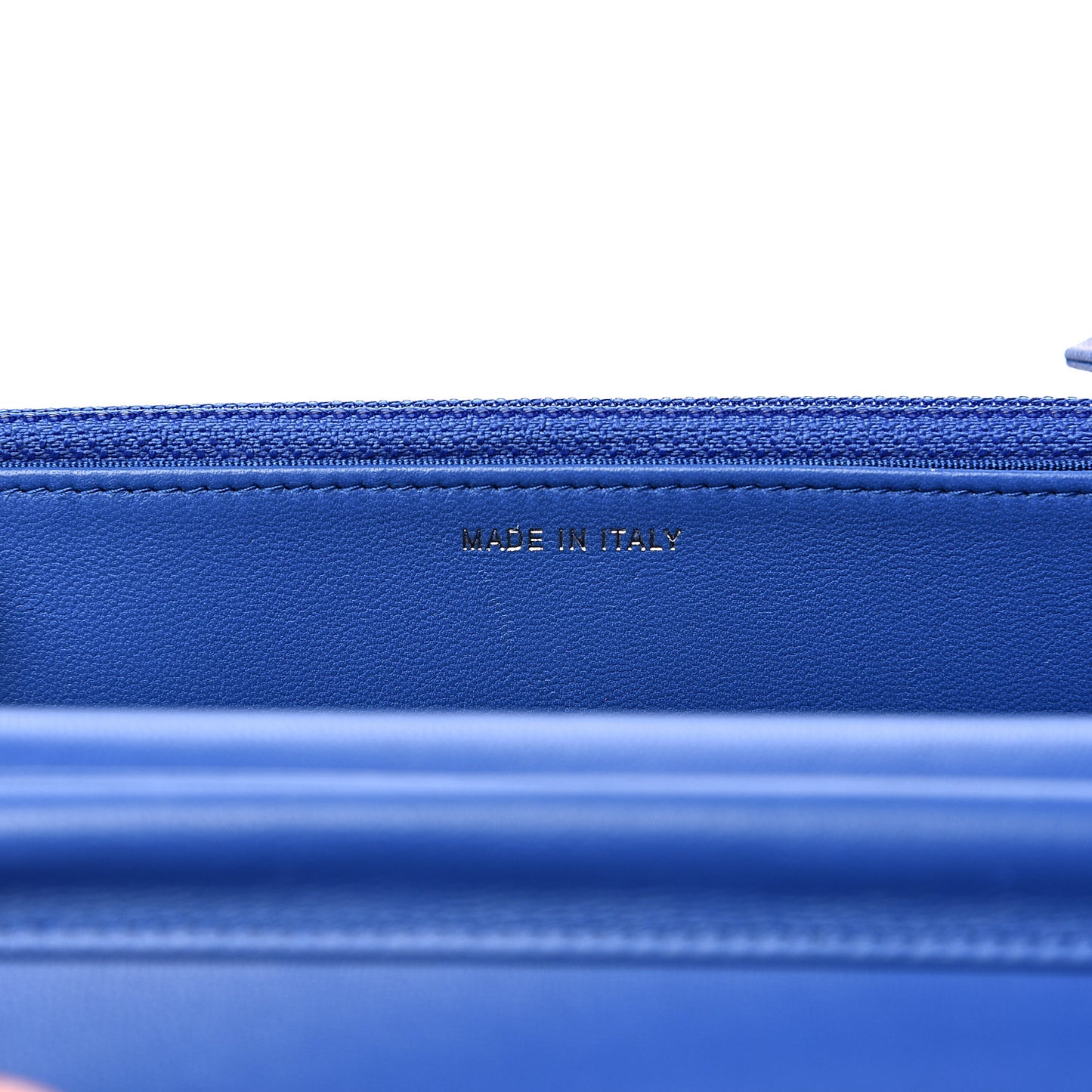 Lambskin Quilted Wallet On Chain WOC Blue