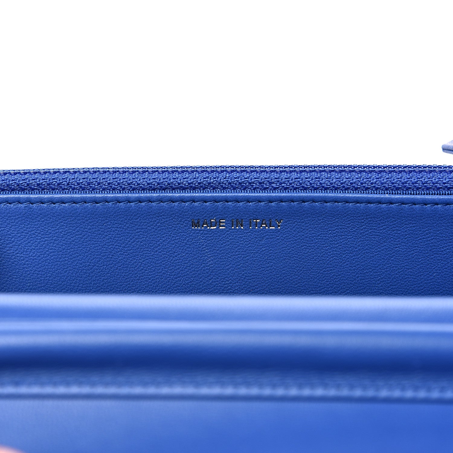 Chanel Lambskin Quilted Wallet On Chain WOC Blue 6 of 12