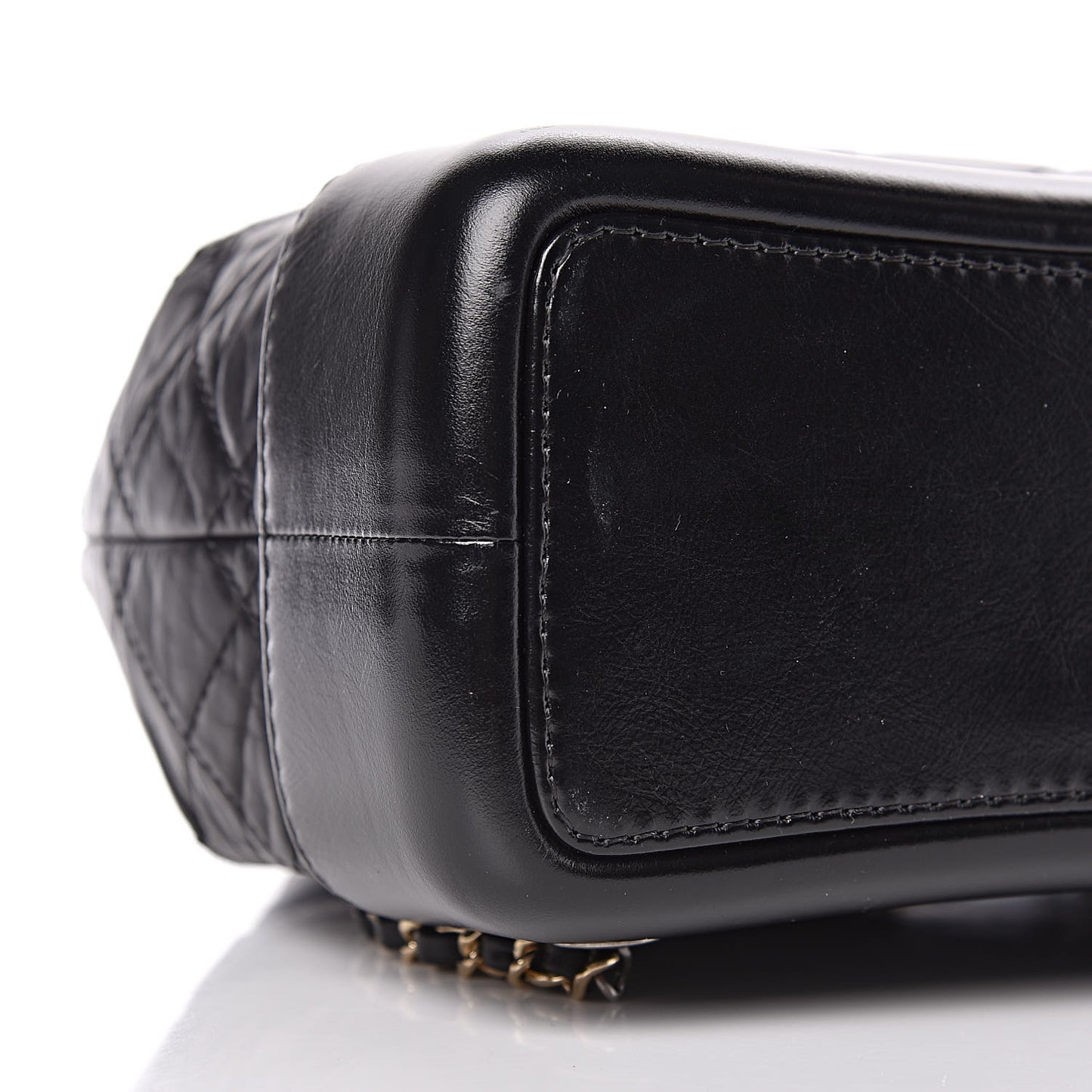 Aged Calfskin Quilted Small Gabrielle Backpack Black
