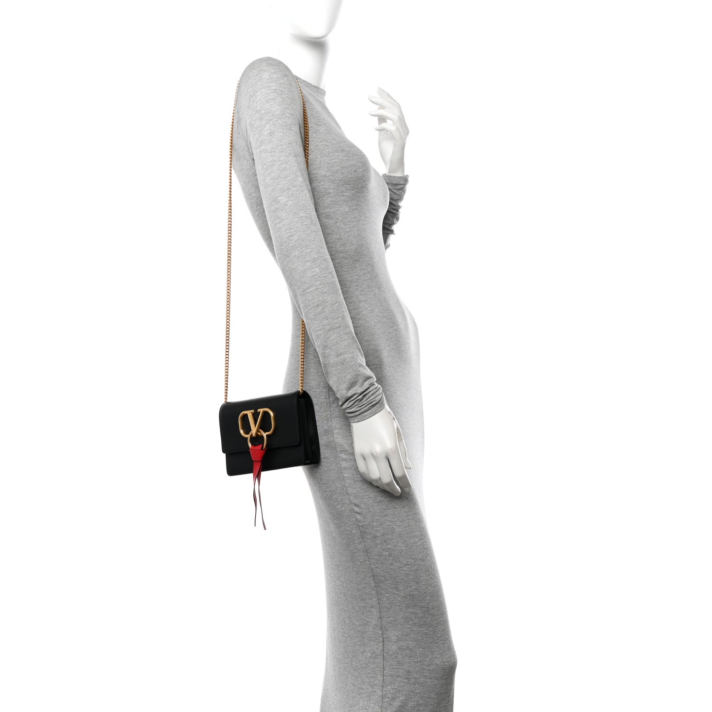 Smooth Calfskin Mini VRing Crossbody Bag Black