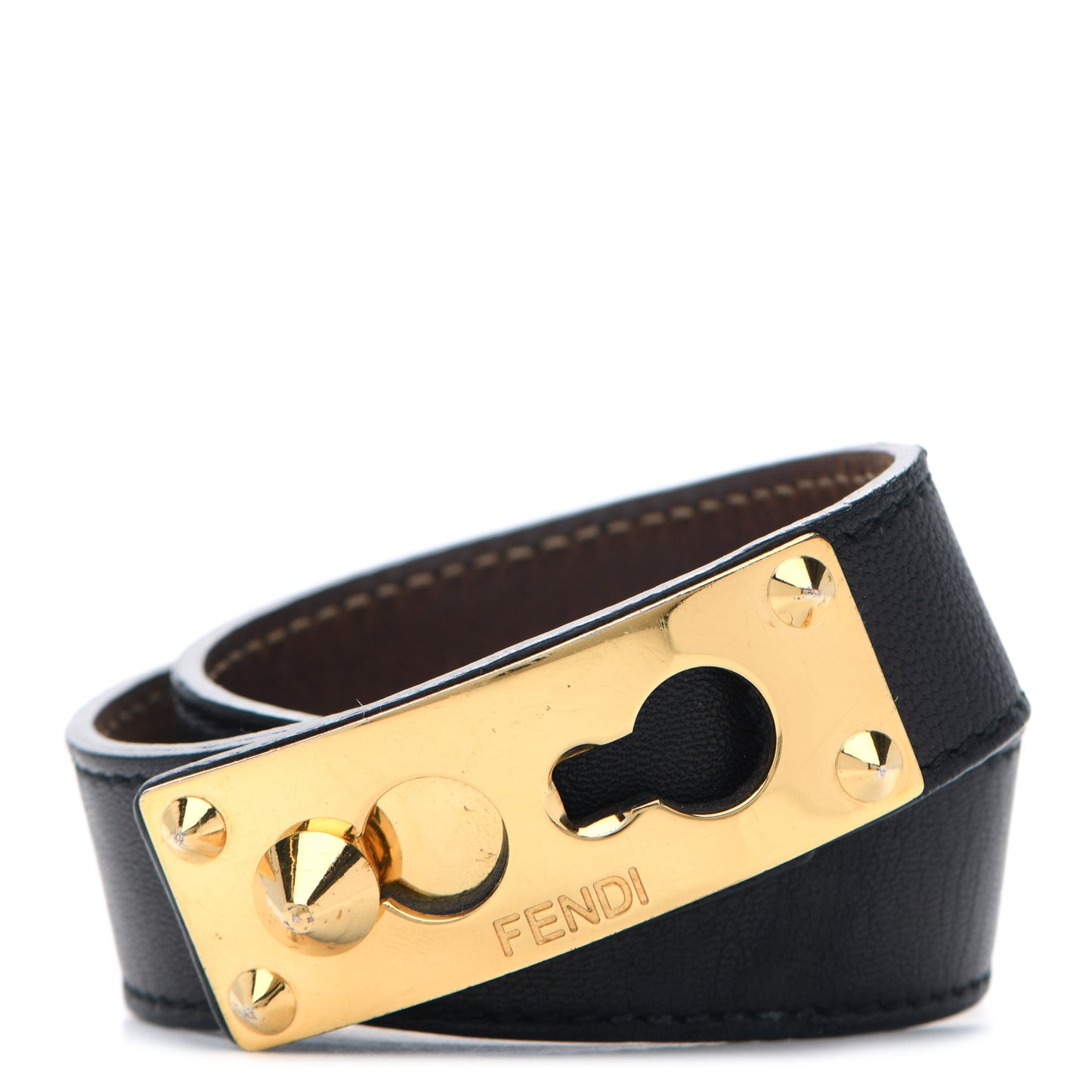 Nappa Goldmine Double Wrap Cuff Bracelet Gold Black