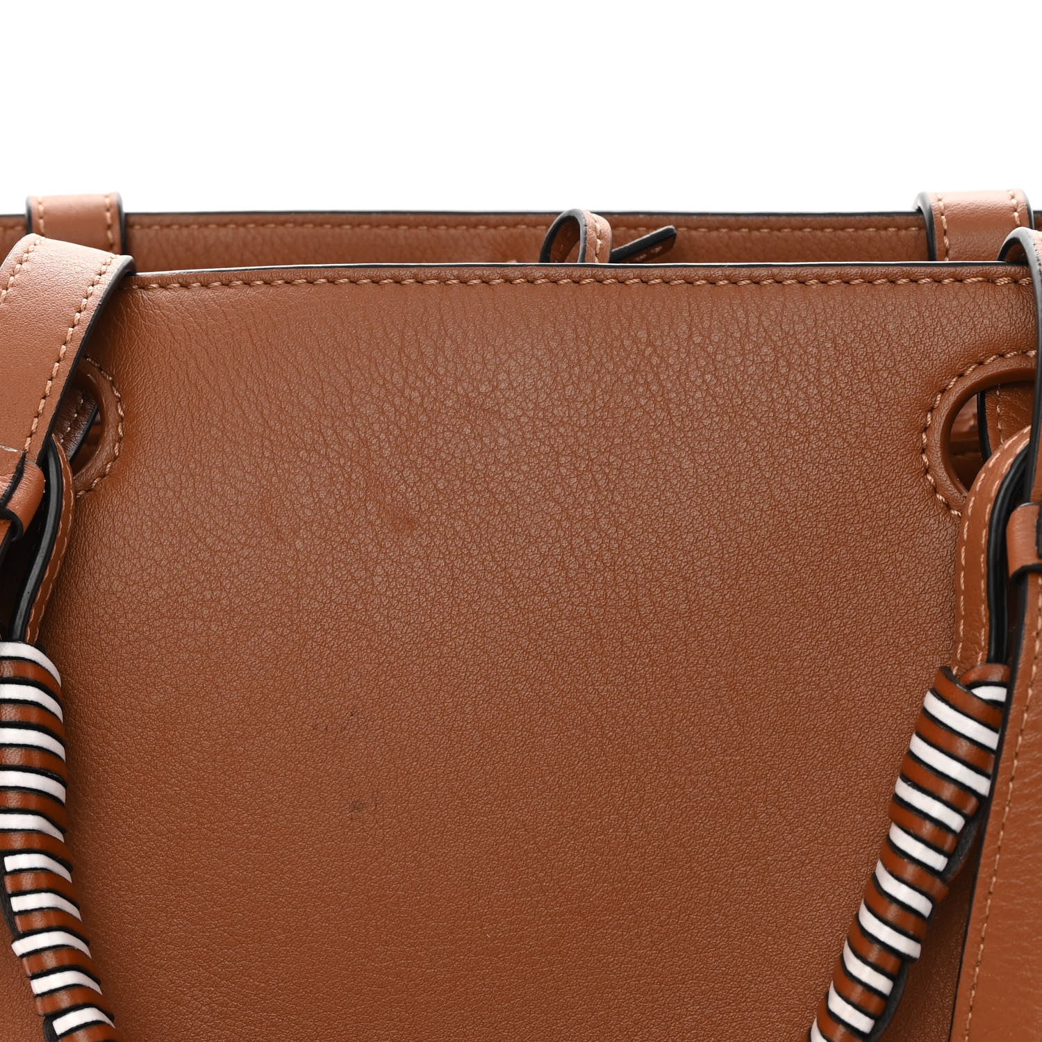 Loewe Smooth Calfskin Small Anagram Tote Tan Ecru 12 of 16