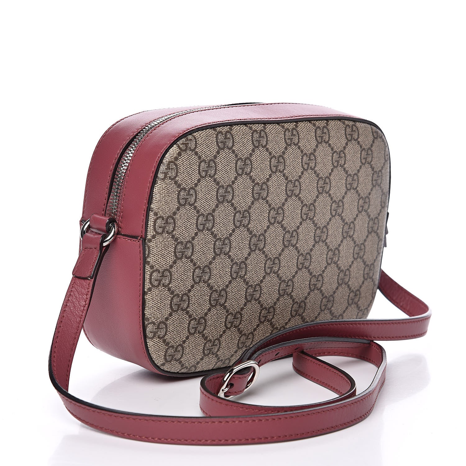 Gucci GG Supreme Monogram Calfskin Be0e Embellished Small Shoulder Bag Beige New Rosette 3 of 12