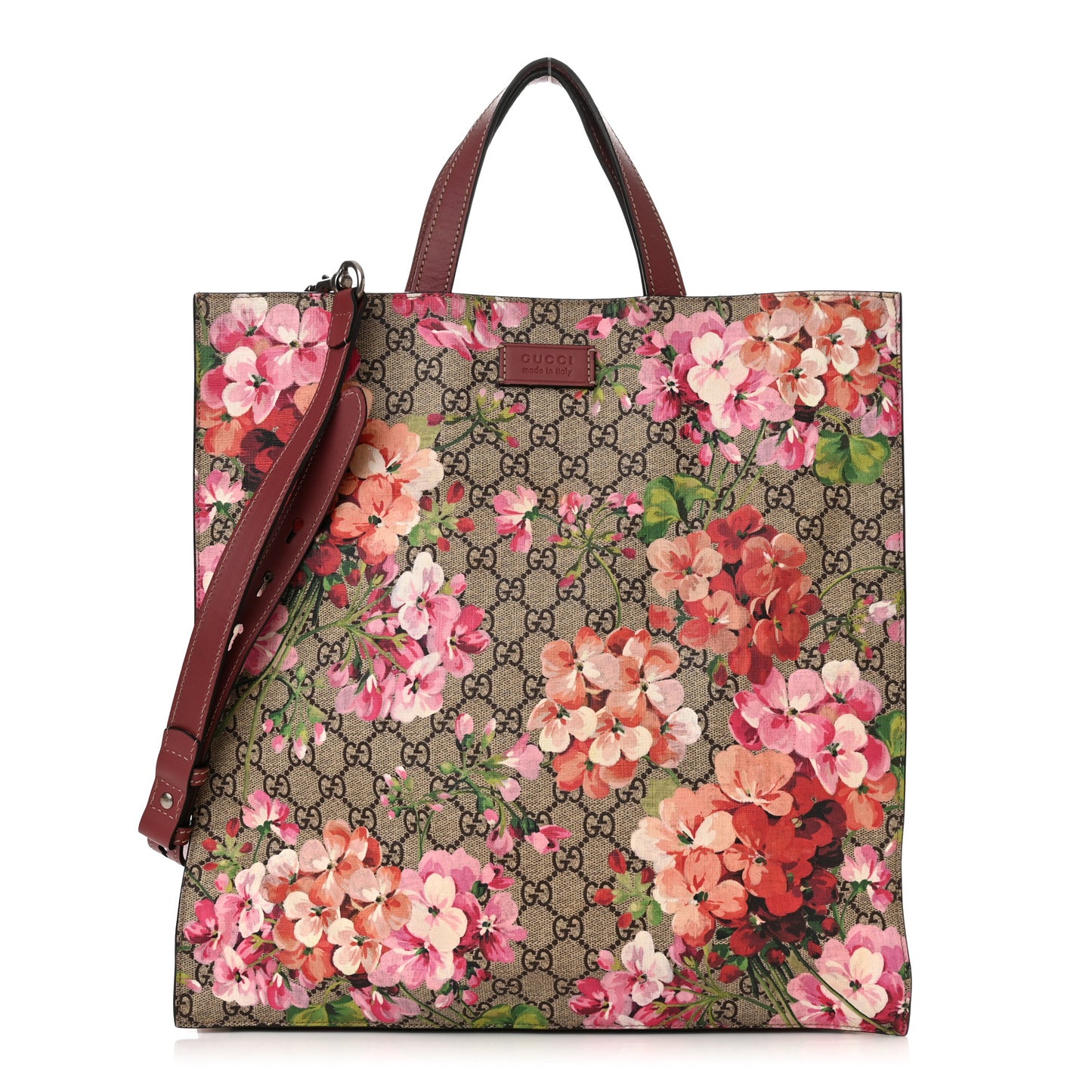 Soft GG Supreme Monogram Blooms Vertical Tote Beige Multicolor Dry Rose