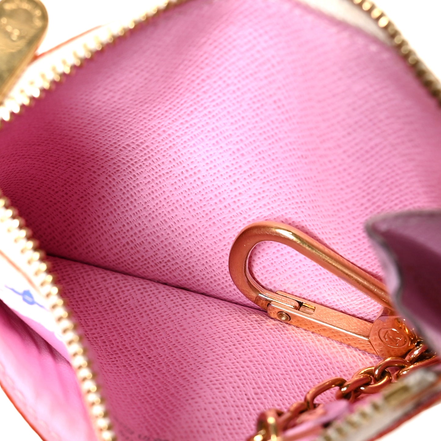Monogram Multicolor Key Pouch White Litchi