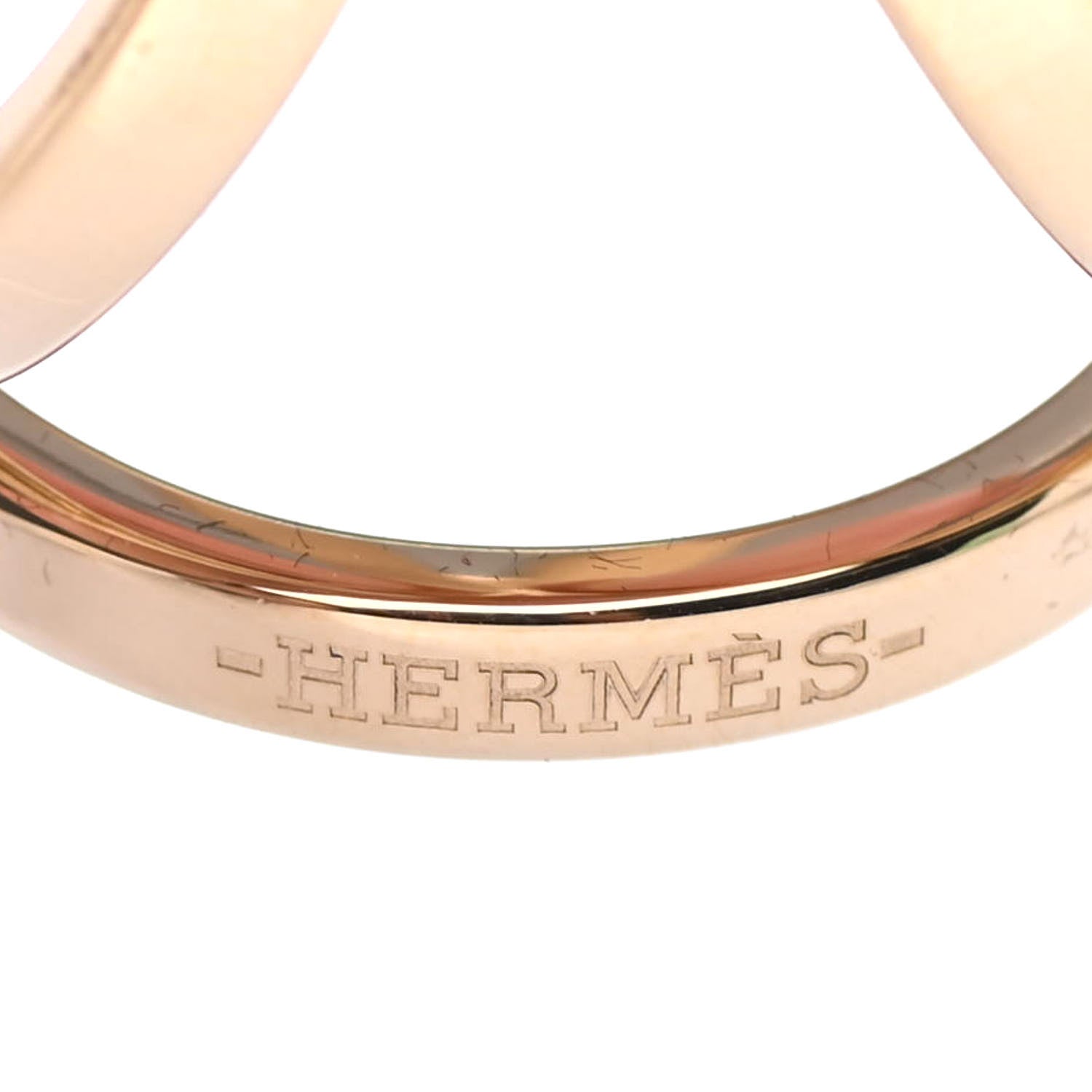 Hermes Permabrass Rose Gold Plated Trio Scarf Ring 3 of 4