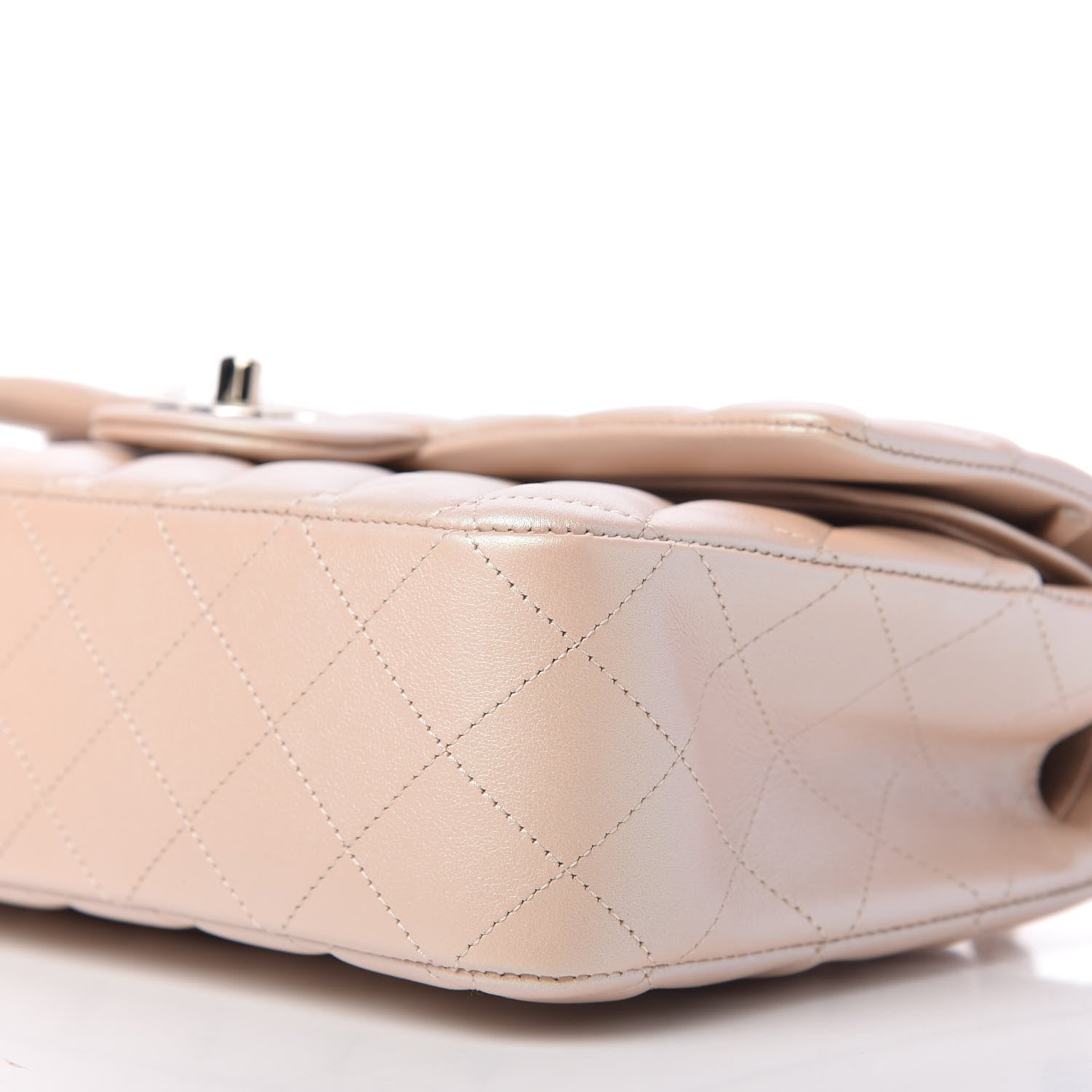 Chanel Iridescent Calfskin Quilted Medium Double Flap Beige 7 of 11