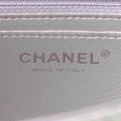 Chanel Iridescent Calfskin Quilted Mini Rectangular Flap Light Blue 6 of 9