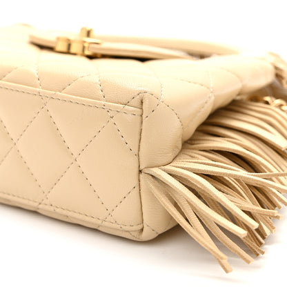 Chanel Lambskin Fringe Nano Kelly Shopper Beige 10 of 10